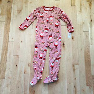 NWT Carter’s Kids Santa Claus Reindeer Fleece Footie Christmas Pajamas (Size 7)
